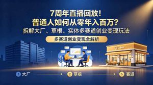 7周年直播回放！普通人如何从零年入百万？拆解大厂、草根、实体多赛道创业变现玩法-副业K吧