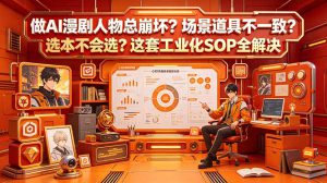 做AI漫剧人物总崩坏？场景道具不一致？选本不会选？这套工业化SOP全解决(更新)-副业K吧