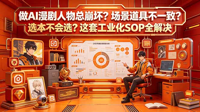 做AI漫剧人物总崩坏？场景道具不一致？选本不会选？这套工业化SOP全解决(更新)-副业K吧