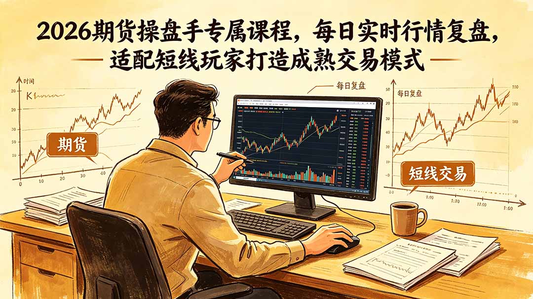 2026期货操盘手专属课程-更新6月，每日实时行情复盘，适配短线玩家打造成熟交易模式-副业K吧