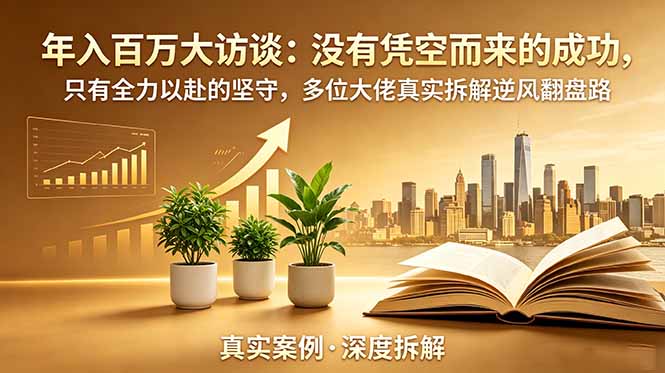 年入百万大访谈-更新：没有凭空而来的成功，只有全力以赴的坚守，多位大佬真实拆解逆风翻盘路中-副业K吧