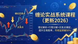 缠论实战系统课程(更新26年6月)，理论解析+行情分解+买卖点捕捉，提升交易胜率，月收益突破-副业K吧