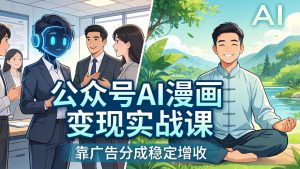 公众号AI漫画变现实战课：星座/职场/养生多赛道+智能体发文，靠广告分成稳定增收-副业K吧