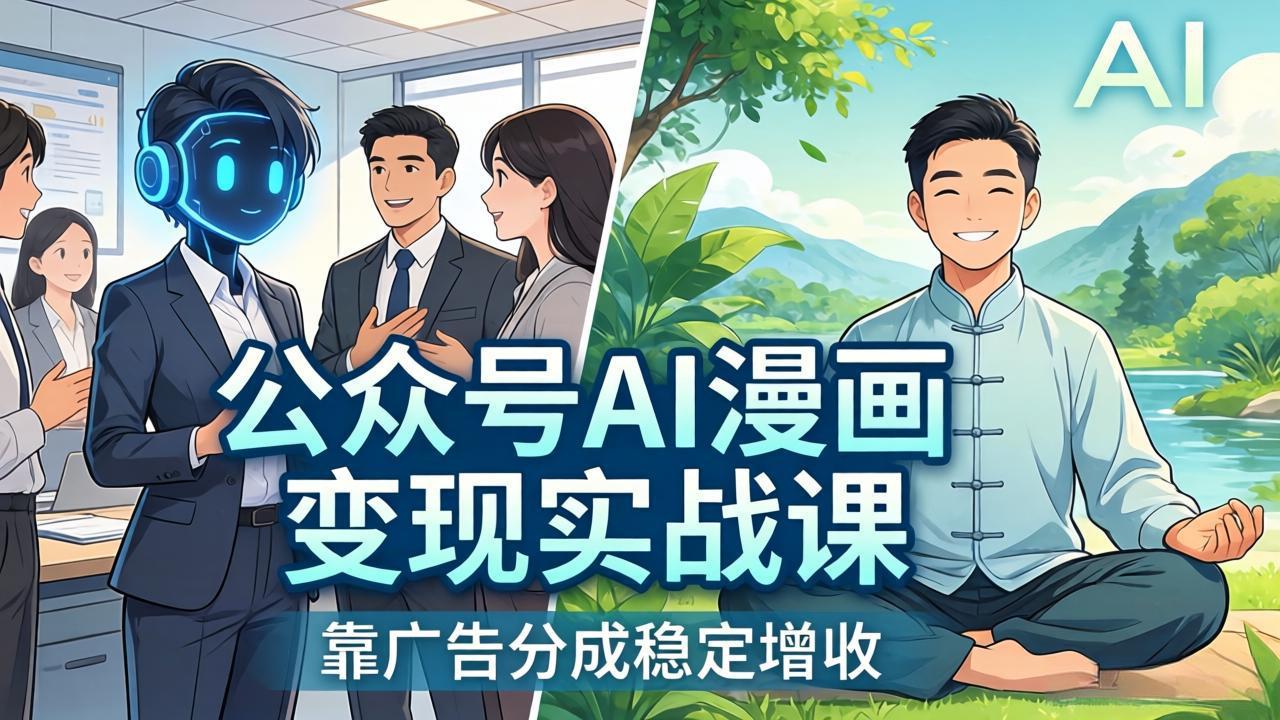 公众号AI漫画变现实战课：星座/职场/养生多赛道+智能体发文，靠广告分成稳定增收-副业K吧