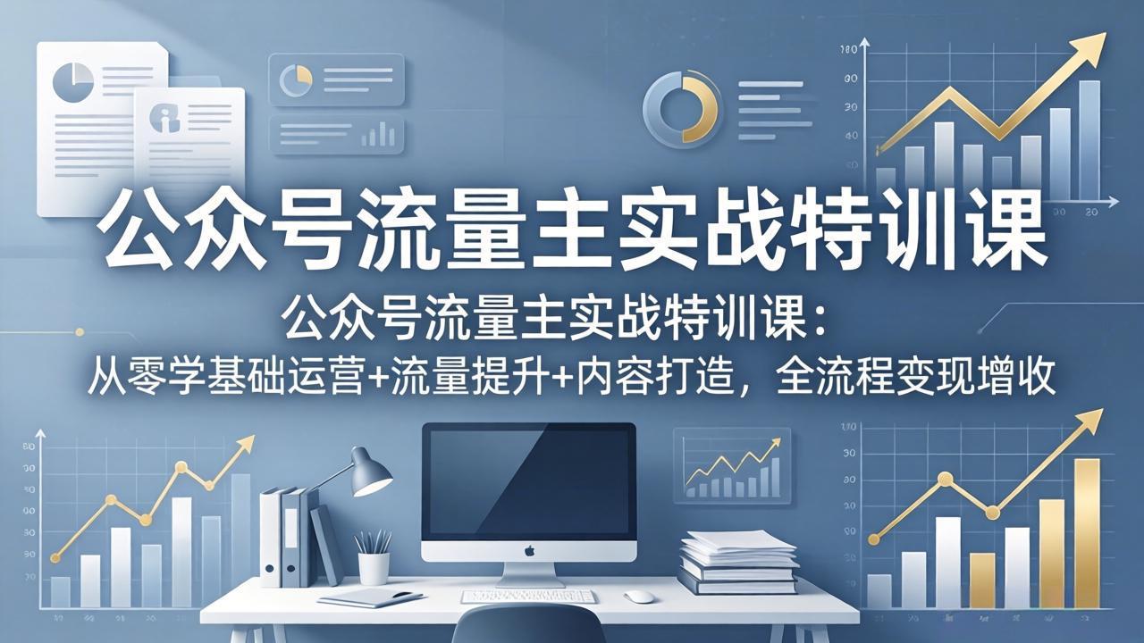 公众号流量主实战特训课：从零学基础运营+流量提升+内容打造，全流程变现增收-副业K吧